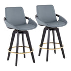 Carson Carrington Pugo Fixed-Height Counter Stool with Black Wood Base (Set of 2)