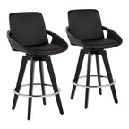 Carson Carrington Pugo Fixed-Height Counter Stool with Black Wood Base (Set of 2)