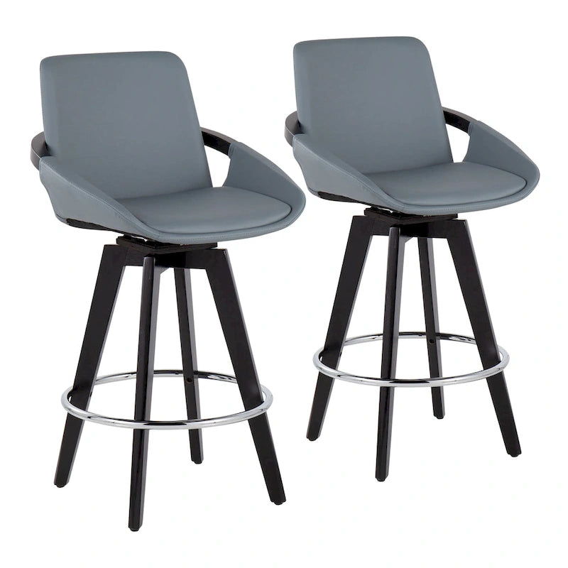 Carson Carrington Pugo Fixed-Height Counter Stool with Black Wood Base (Set of 2)