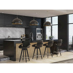 Carson Carrington Pugo Fixed-Height Counter Stool with Black Wood Base (Set of 2)