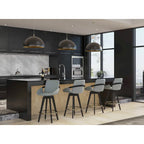 Carson Carrington Pugo Fixed-Height Counter Stool with Black Wood Base (Set of 2)