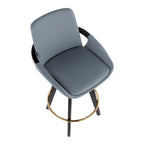 Carson Carrington Pugo Fixed-Height Counter Stool with Black Wood Base (Set of 2)