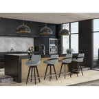 Carson Carrington Pugo Fixed-Height Counter Stool with Black Wood Base (Set of 2)