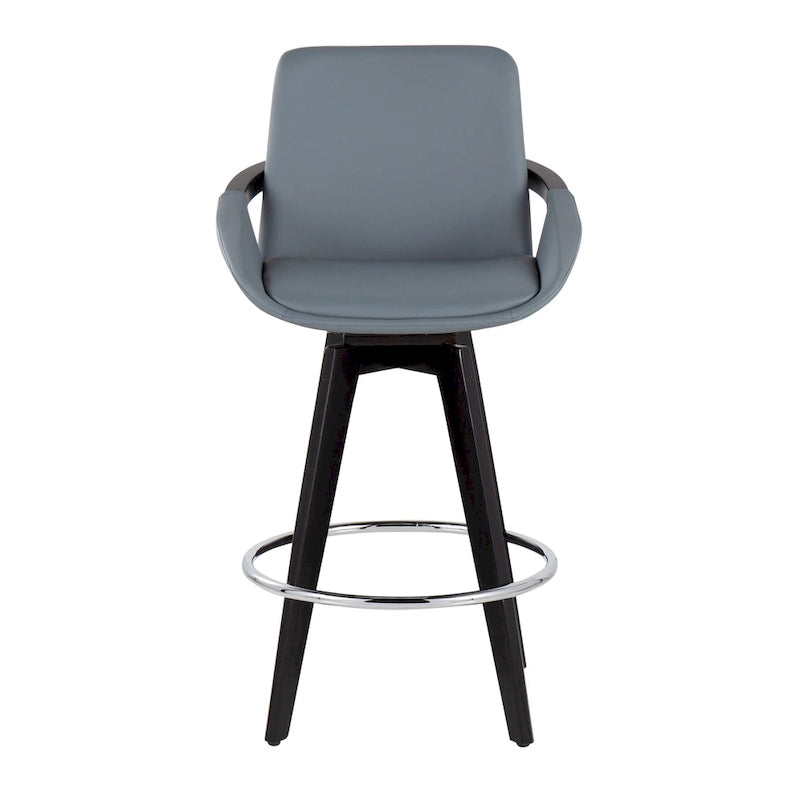 Carson Carrington Pugo Fixed-Height Counter Stool with Black Wood Base (Set of 2)