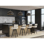 Carson Carrington Pugo Fixed-Height Counter Stool with Black Wood Base (Set of 2)