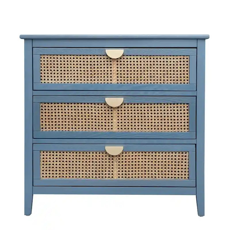 3 Drawers Rattan Storage Cabinet for Bedroom Living Room