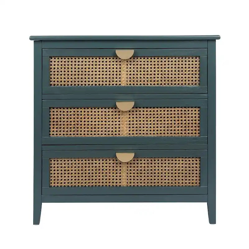 3 Drawers Rattan Storage Cabinet for Bedroom Living Room