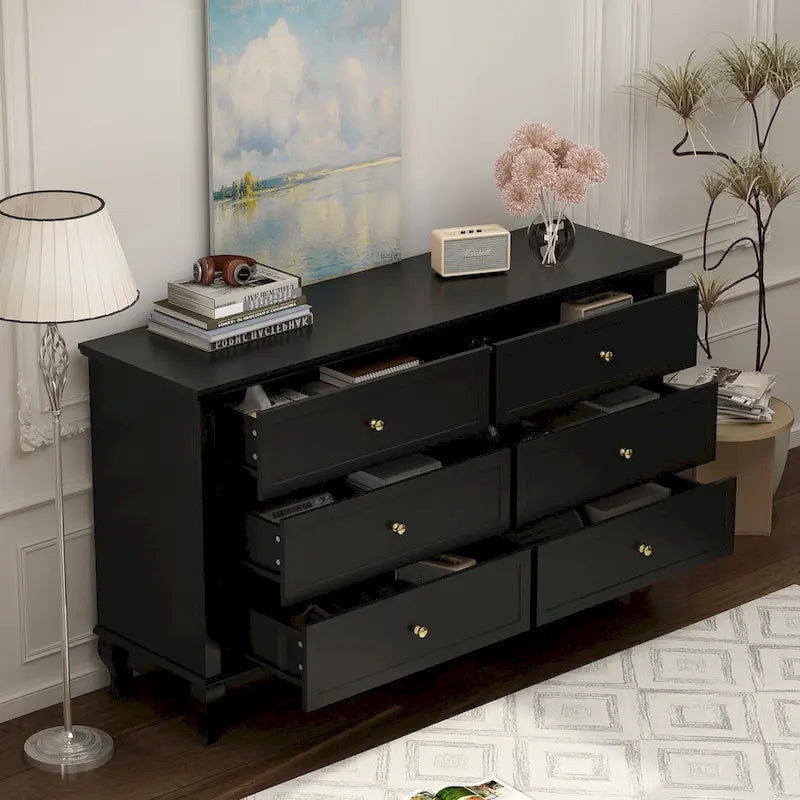 Drawer Lacquer Double Dresser Chest Organizer Bedroom Universal Design