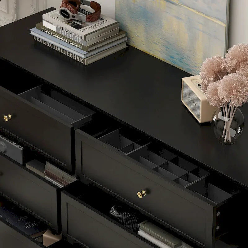 Drawer Lacquer Double Dresser Chest Organizer Bedroom Universal Design