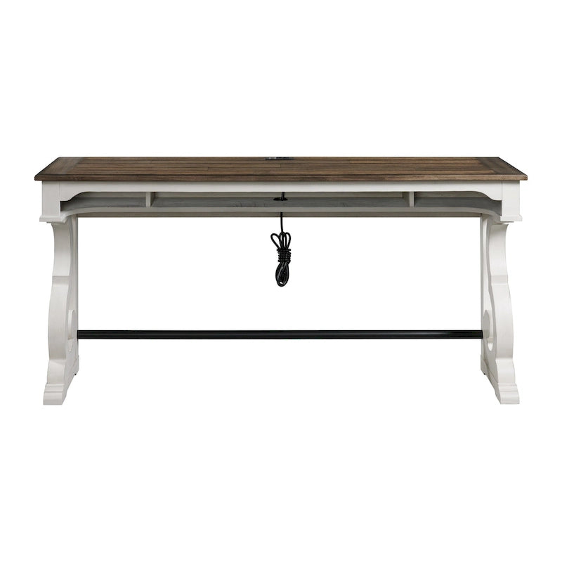 Drake Sofa Bar Table by Intercon, Two-Toned Rustic White and French Oak Finish