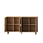 Functional 4-Door Rattan Decorative Storage Cabinet