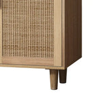 Functional 4-Door Rattan Decorative Storage Cabinet