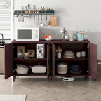 Functional 4-Door Rattan Decorative Storage Cabinet