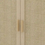 Functional 4-Door Rattan Decorative Storage Cabinet