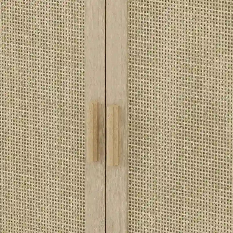 Functional 4-Door Rattan Decorative Storage Cabinet