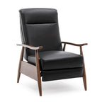 Fordham Top Grain Leather Wood Arm Push Back Recliner by Greyson Living