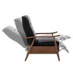 Fordham Top Grain Leather Wood Arm Push Back Recliner by Greyson Living