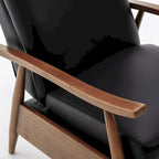 Fordham Top Grain Leather Wood Arm Push Back Recliner by Greyson Living