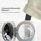 Alethea Upholstered Slipcover Arm Dining Chair with Soild Wood Legs by HULALA HOME