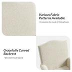 Alethea Upholstered Slipcover Arm Dining Chair with Soild Wood Legs by HULALA HOME