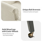 Alethea Upholstered Slipcover Arm Dining Chair with Soild Wood Legs by HULALA HOME