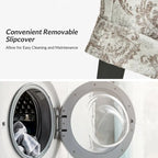 Alethea Upholstered Slipcover Arm Dining Chair with Soild Wood Legs by HULALA HOME