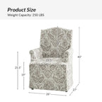 Alethea Upholstered Slipcover Arm Dining Chair with Soild Wood Legs by HULALA HOME