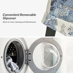 Alethea Upholstered Slipcover Arm Dining Chair with Soild Wood Legs by HULALA HOME