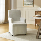 Alethea Upholstered Slipcover Arm Dining Chair with Soild Wood Legs by HULALA HOME
