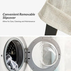 Alethea Upholstered Slipcover Arm Dining Chair with Soild Wood Legs by HULALA HOME