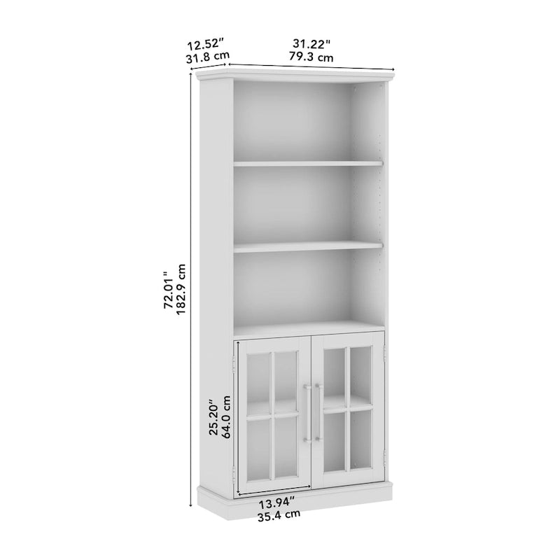 Westbrook 5 Shelf Bookcase with Glass Doors by Bush Furniture