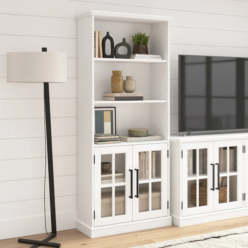 Westbrook 5 Shelf Bookcase with Glass Doors by Bush Furniture