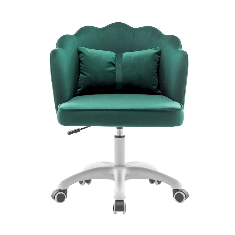 Porthos Home Taio Scalloped Velvet Office Chair with Nylon Base