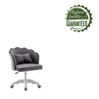Porthos Home Taio Scalloped Velvet Office Chair with Nylon Base
