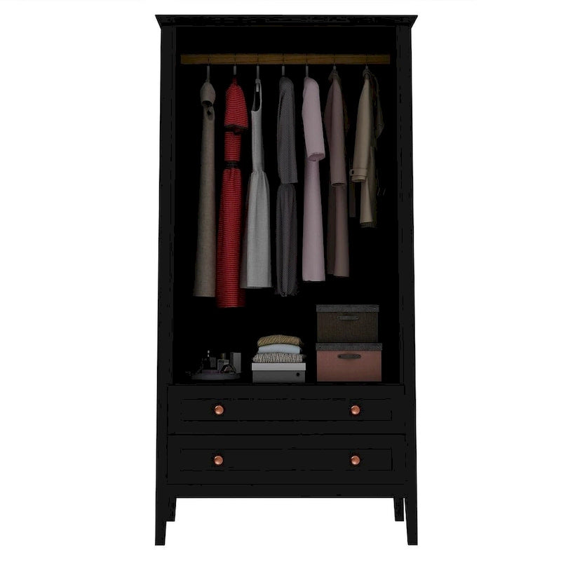 Manhattan Comfort Crown Full Wardrobe with Hanging and 2 Drawers
