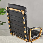 LUXMOD Office Chair Faux Leather Gold Frame Adjustable and Swivel