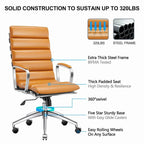 LUXMOD Office Chair Faux Leather Gold Frame Adjustable and Swivel