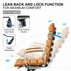 LUXMOD Office Chair Faux Leather Gold Frame Adjustable and Swivel