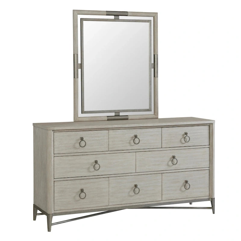 Roundhill Furniture Mantalia Solid Wood Bedroom Set, Panel Bed, Dresser, Mirror, 2 Nightstands, Chest, and Bench, Champagne