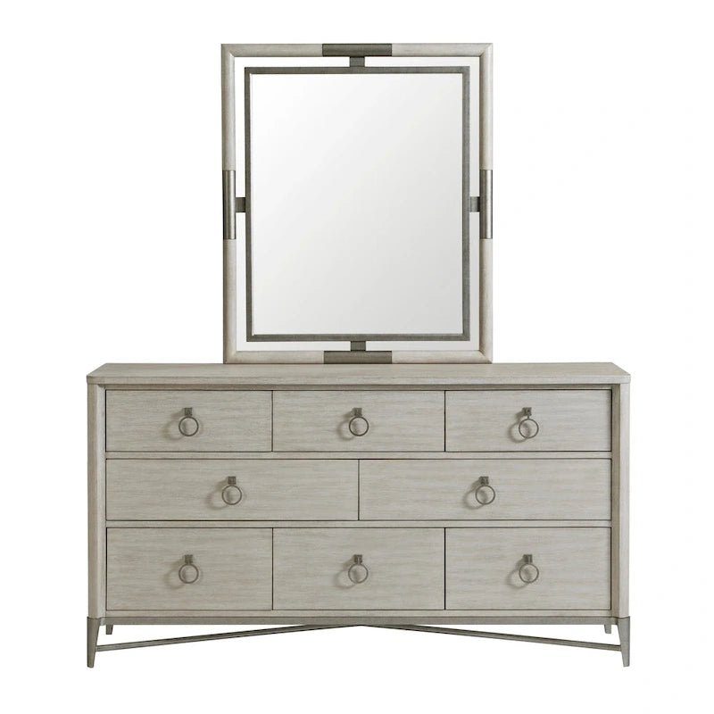 Roundhill Furniture Mantalia Solid Wood Bedroom Set, Panel Bed, Dresser, Mirror, 2 Nightstands, Chest, and Bench, Champagne