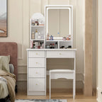 31.5 Wide Dresser Makeup Vanity With Stool and Touching Light Mirror - 31.5W