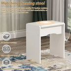 31.5 Wide Dresser Makeup Vanity With Stool and Touching Light Mirror - 31.5W