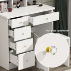 31.5 Wide Dresser Makeup Vanity With Stool and Touching Light Mirror - 31.5W