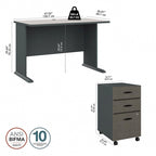 Series A 48W Desk with Mobile File Cabinet by Bush Business Furniture