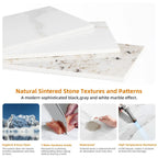 Sintered Stone End Coffee Table 2 Tier Side Table With Storage Shelf - 15.75x15.75x22.83 inch