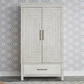 Modern Farmhouse Flea Market White Distressed Armoire