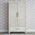 Modern Farmhouse Flea Market White Distressed Armoire