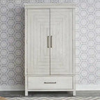 Modern Farmhouse Flea Market White Distressed Armoire