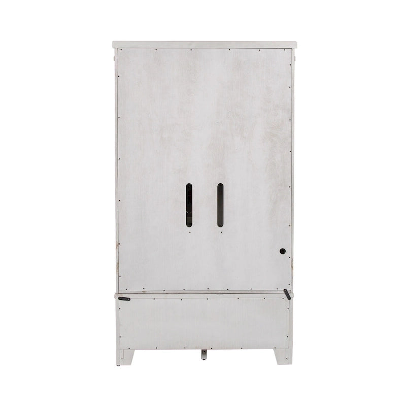 Modern Farmhouse Flea Market White Distressed Armoire