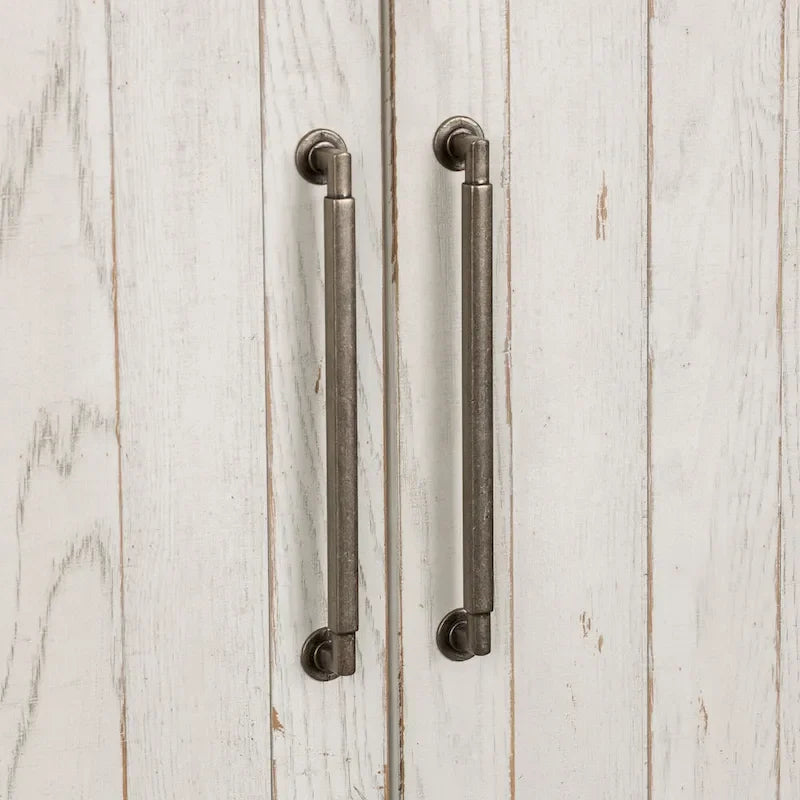 Modern Farmhouse Flea Market White Distressed Armoire